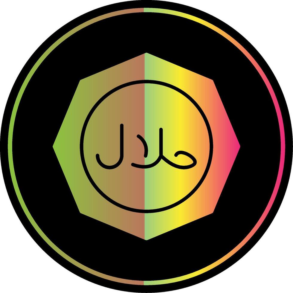 Halal Glyph Due Color Icon vector