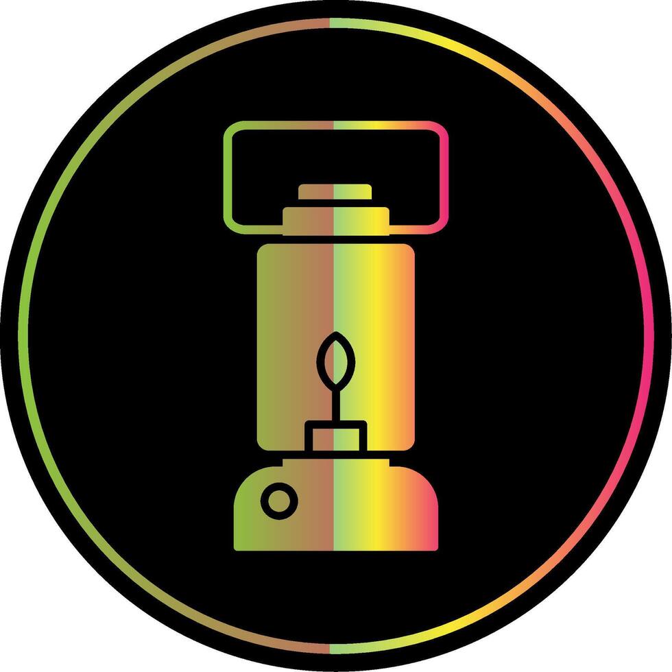 Oil Lamp Glyph Due Color Icon vector