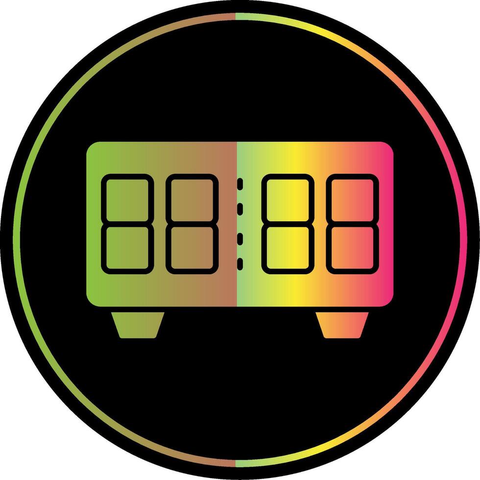 Digital Clock Glyph Due Color Icon vector