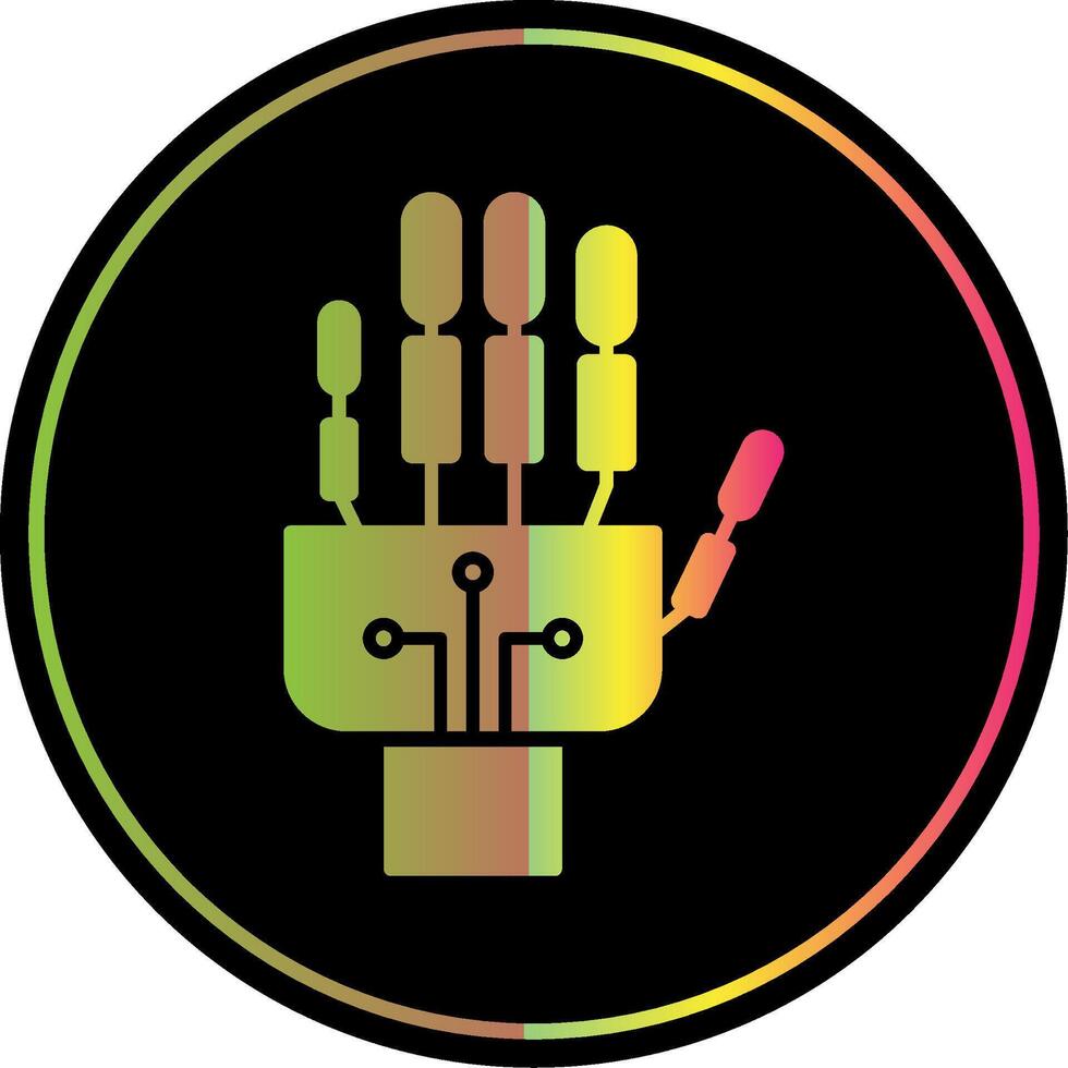Robotics hand Glyph Due Color Icon vector
