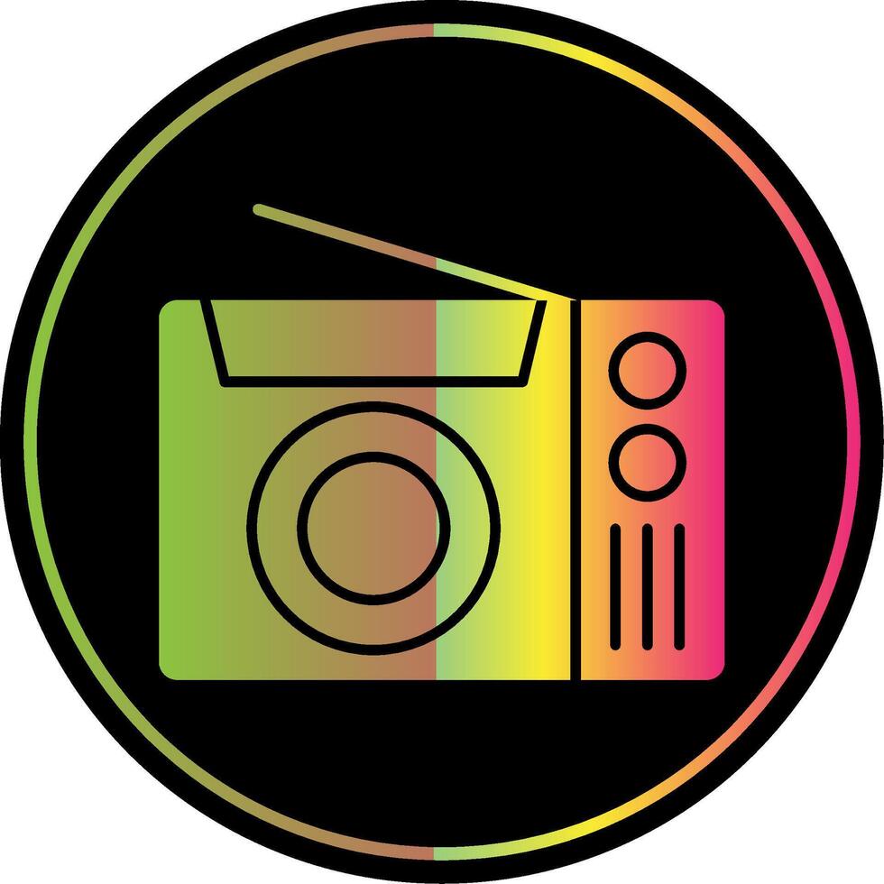 Radio Glyph Due Color Icon vector