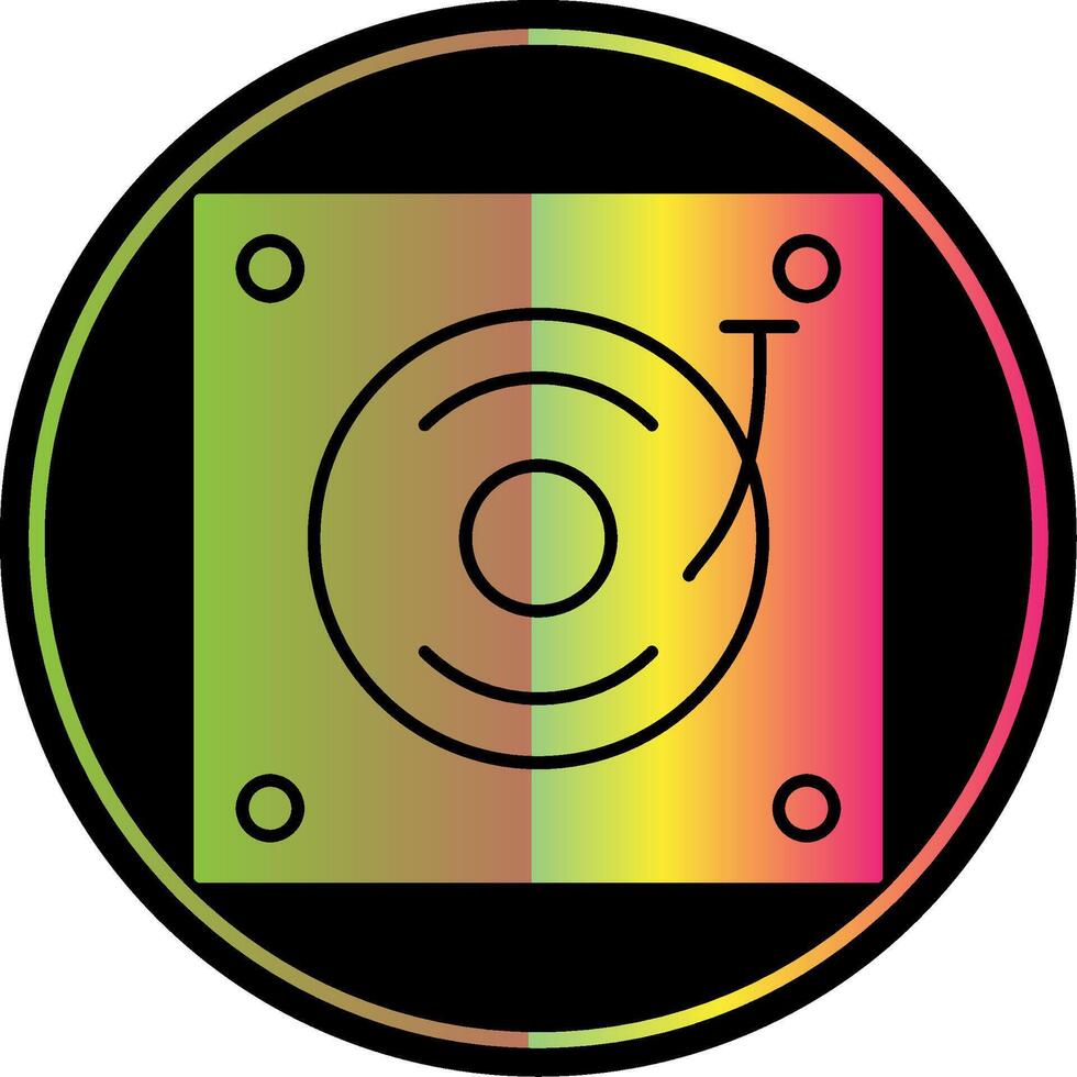 Turntable Glyph Due Color Icon vector