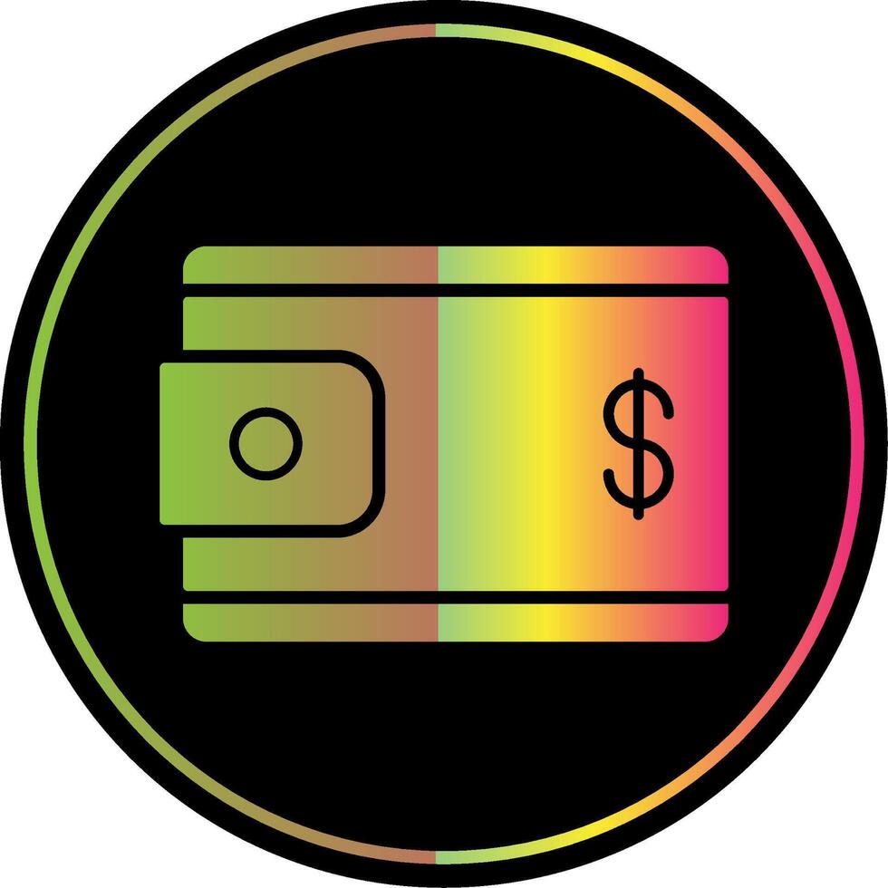 Wallet Glyph Due Color Icon vector