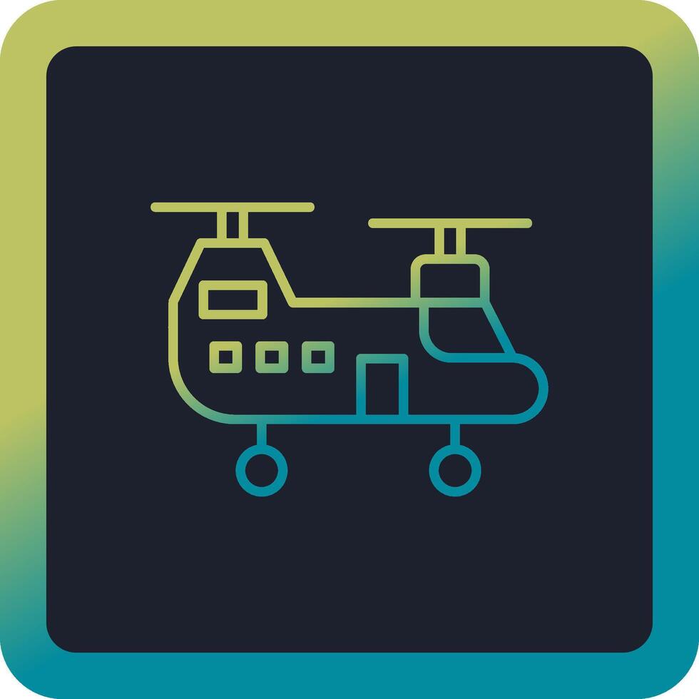 icono de vector de helicóptero militar