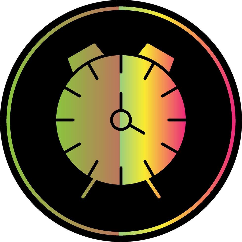 alarma reloj glifo debido color icono vector