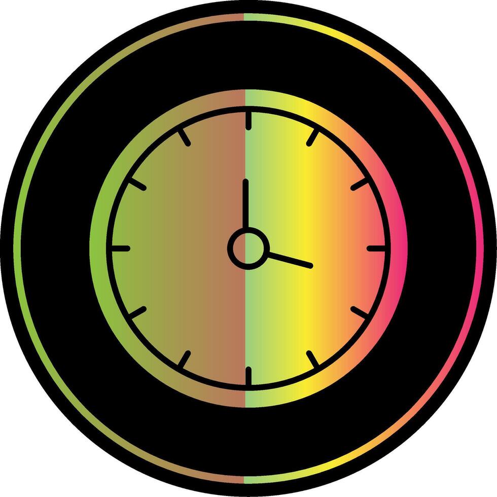 reloj glifo debido color icono vector