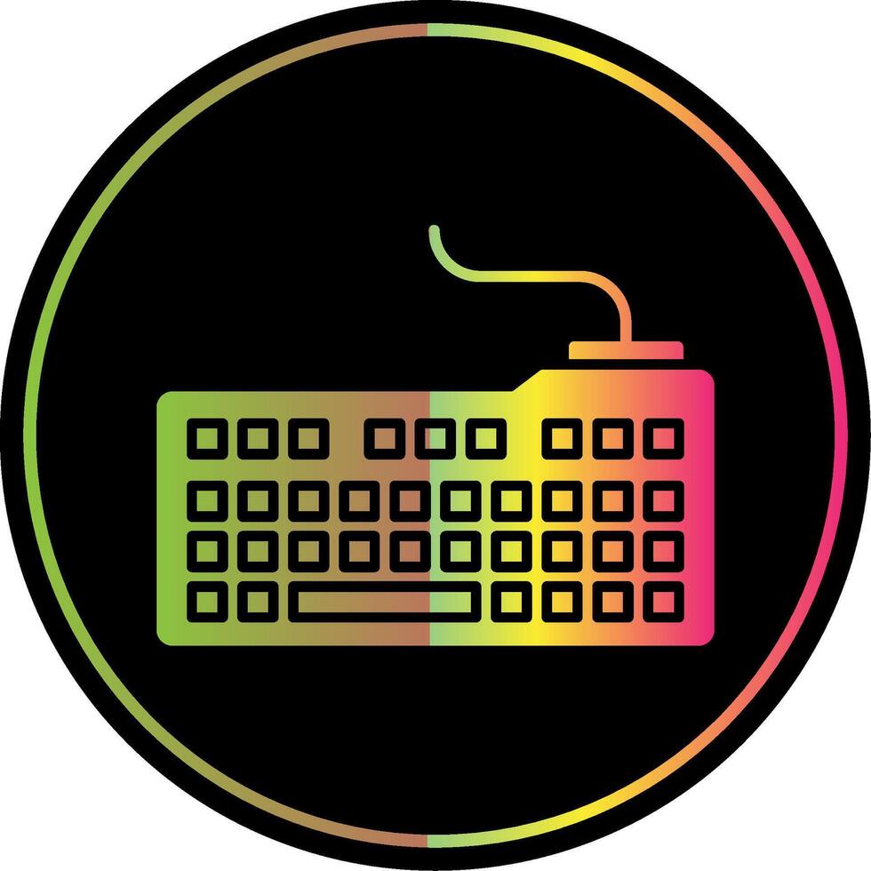 teclado glifo debido color icono vector