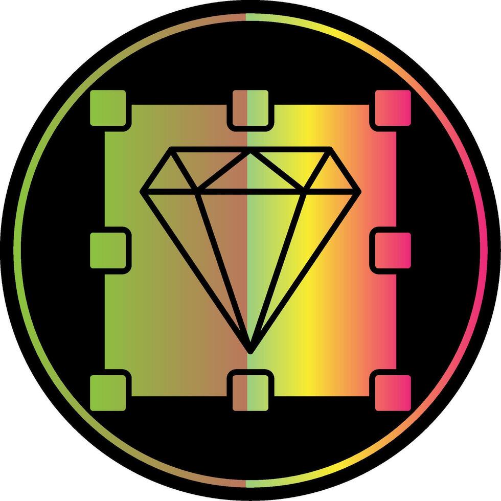 diamante glifo debido color icono vector