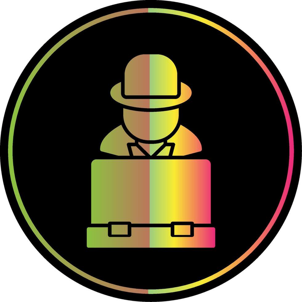Hacker Glyph Due Color Icon vector