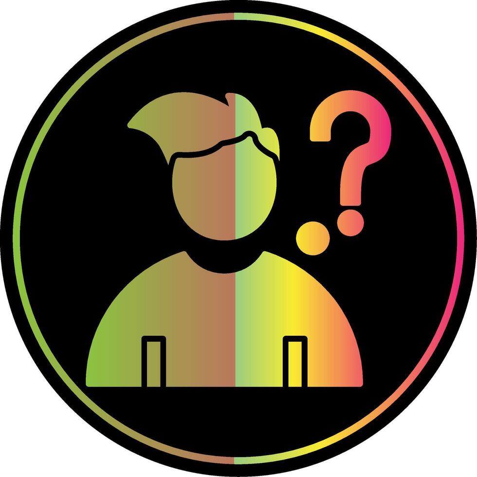 Question Glyph Due Color Icon vector