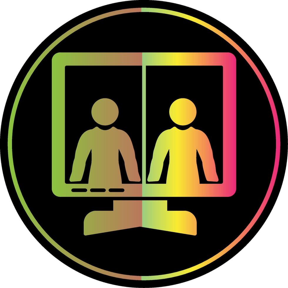 Online Meeting Glyph Due Color Icon vector