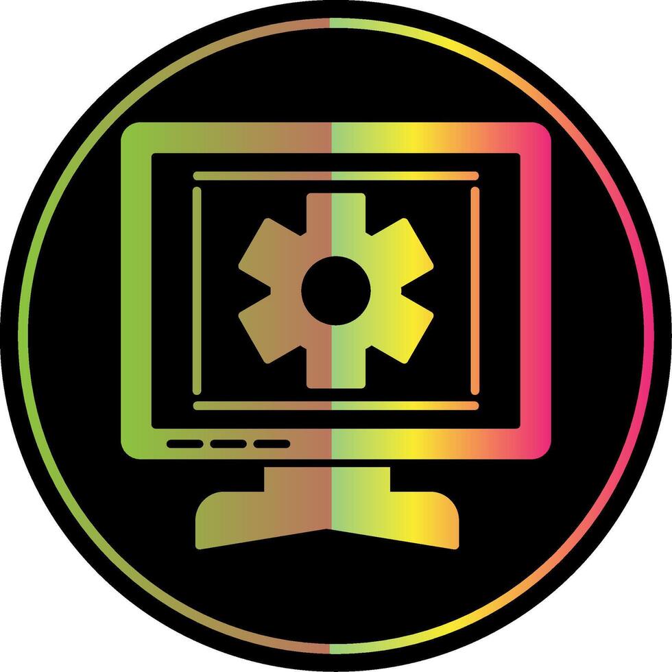 Process Glyph Due Color Icon vector