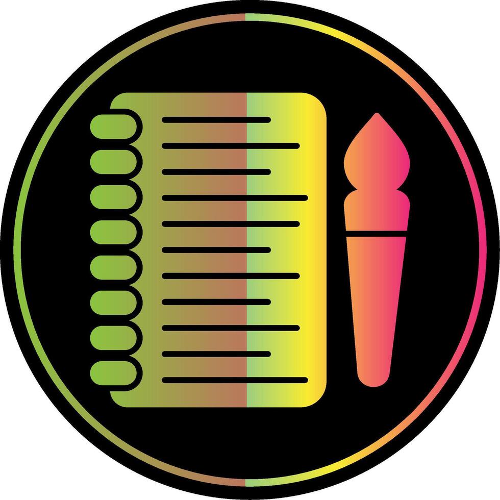 Sketchbook Glyph Due Color Icon vector
