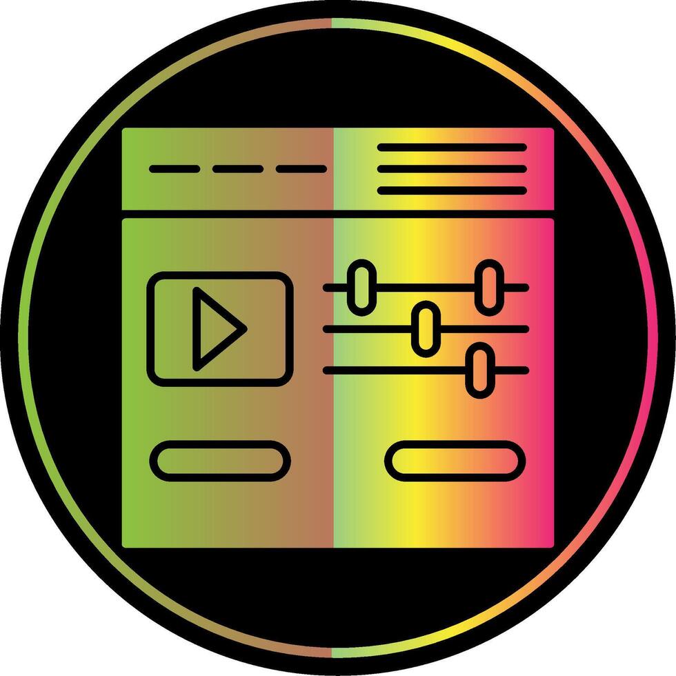 Video Editor Glyph Due Color Icon vector