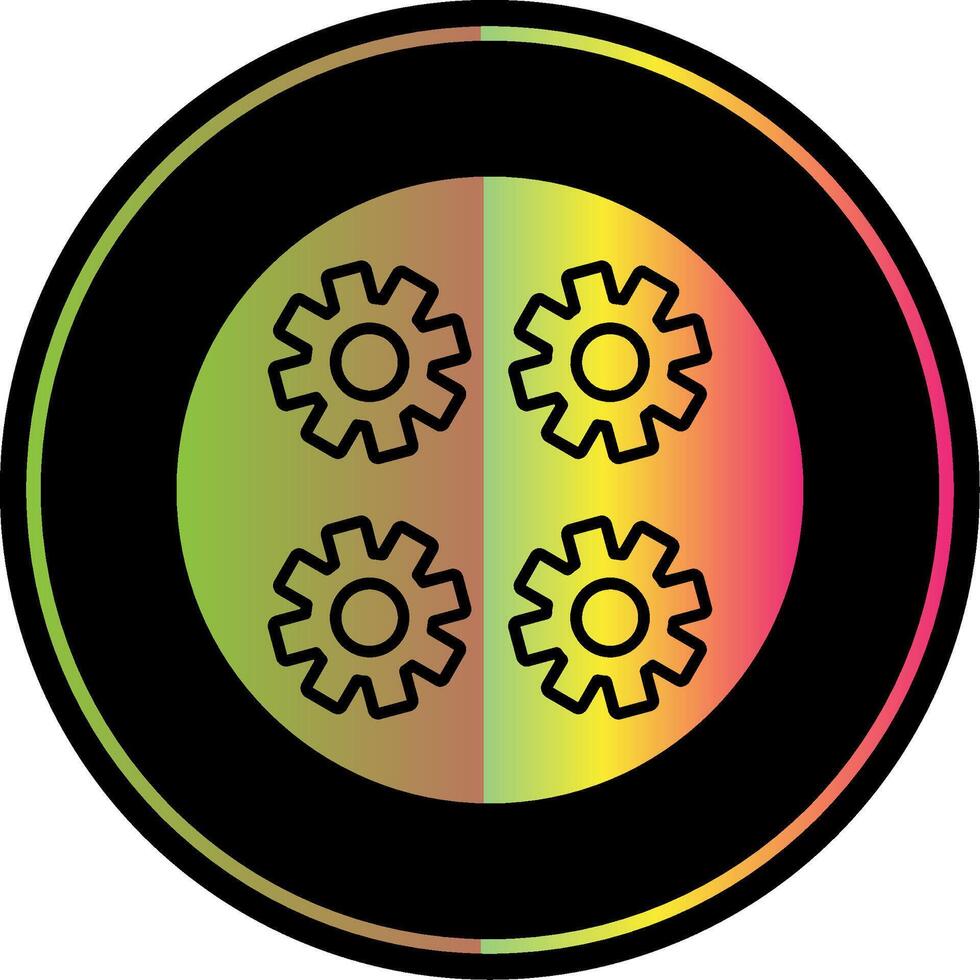 Gears Glyph Due Color Icon vector