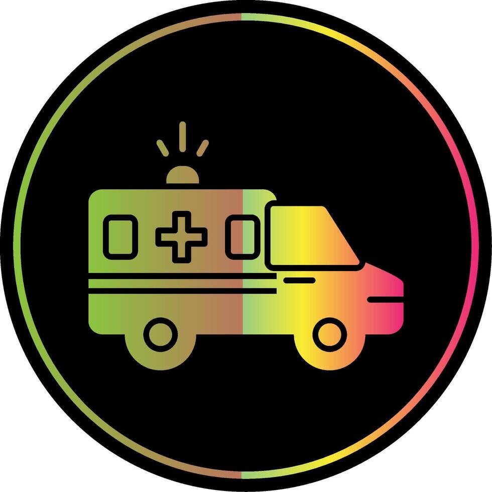 Ambulance Glyph Due Color Icon vector