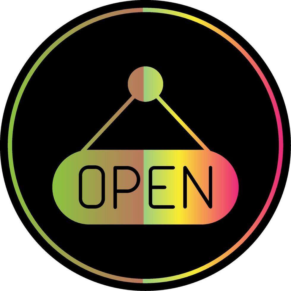 Open Glyph Due Color Icon vector