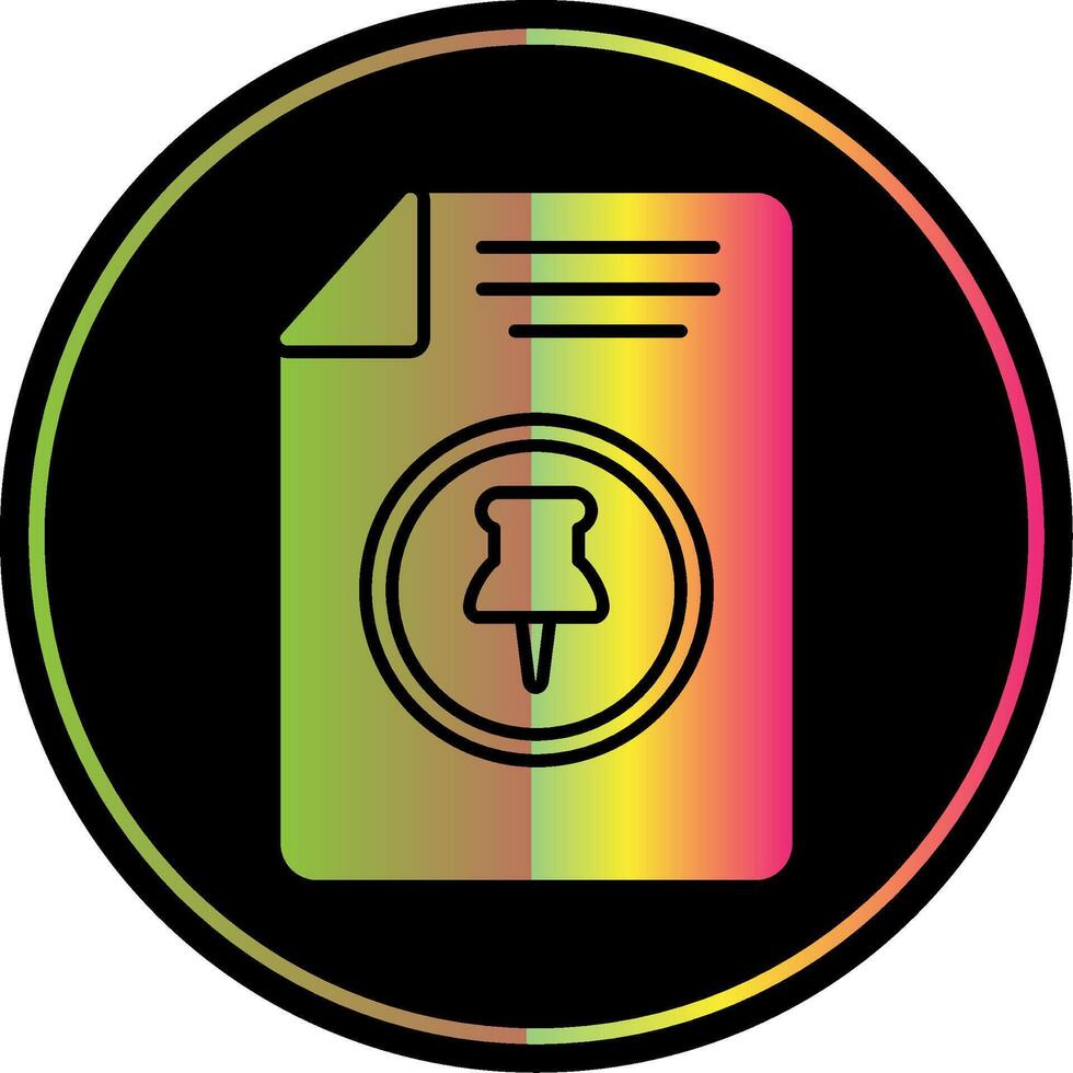 Paper Clip Glyph Due Color Icon vector