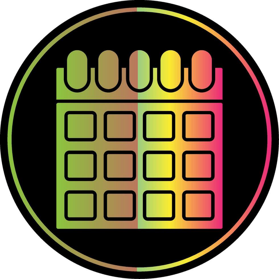 Calendar Glyph Due Color Icon vector