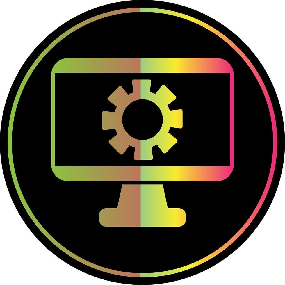 Monitor Screen Glyph Due Color Icon vector