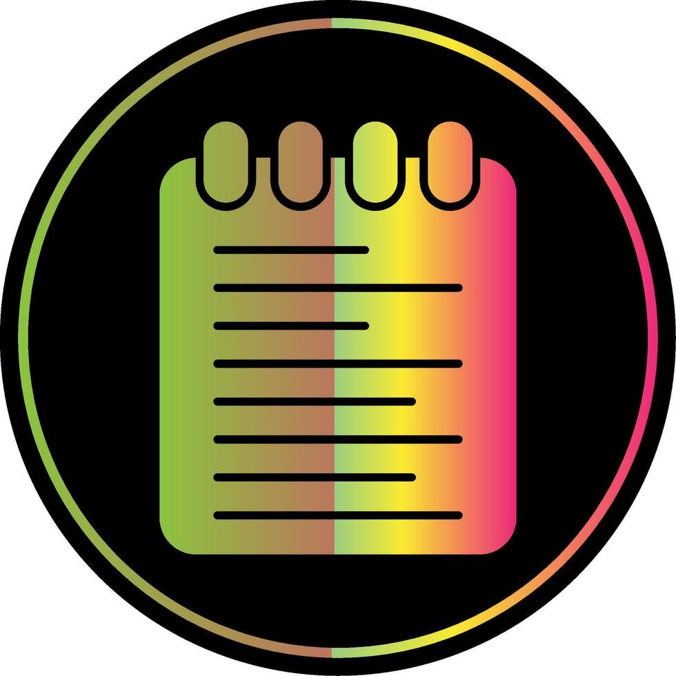 Note Pad Glyph Due Color Icon vector