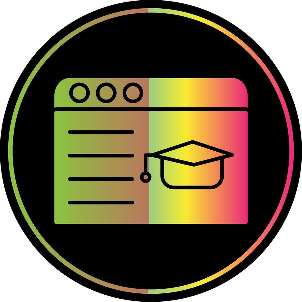 Online Learning Glyph Due Color Icon vector