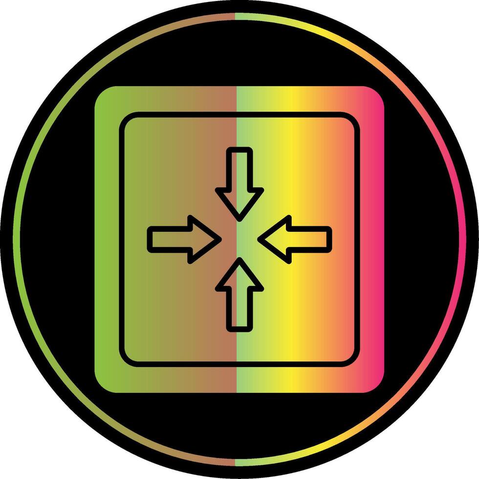 Exit Full Screen Glyph Due Color Icon vector