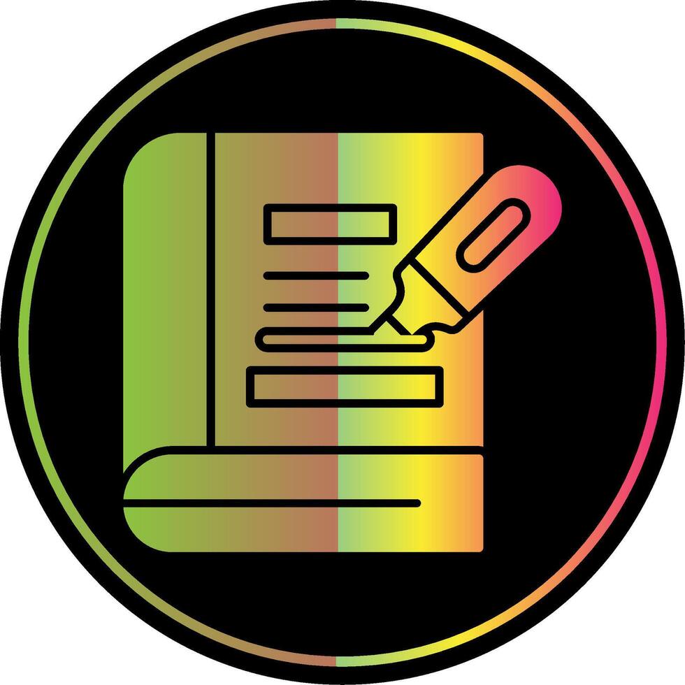 Highlighter Glyph Due Color Icon vector
