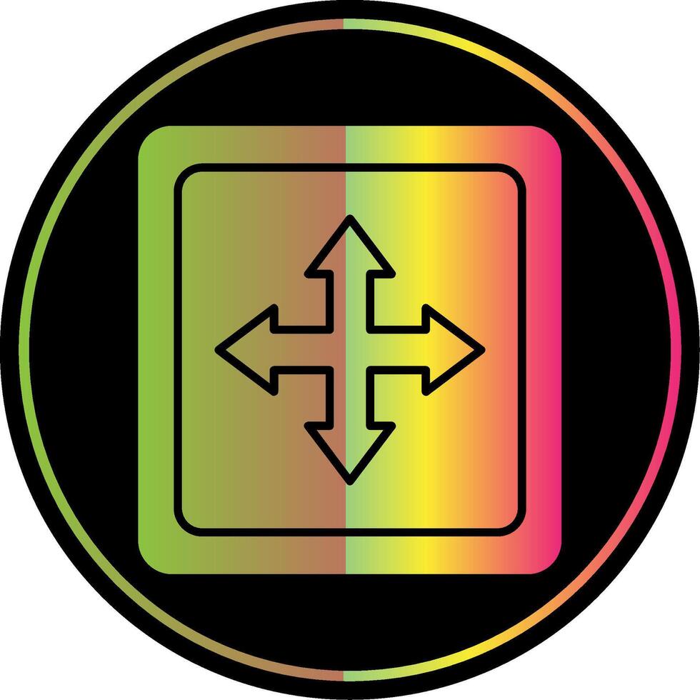 Cross Symbol Glyph Due Color Icon vector