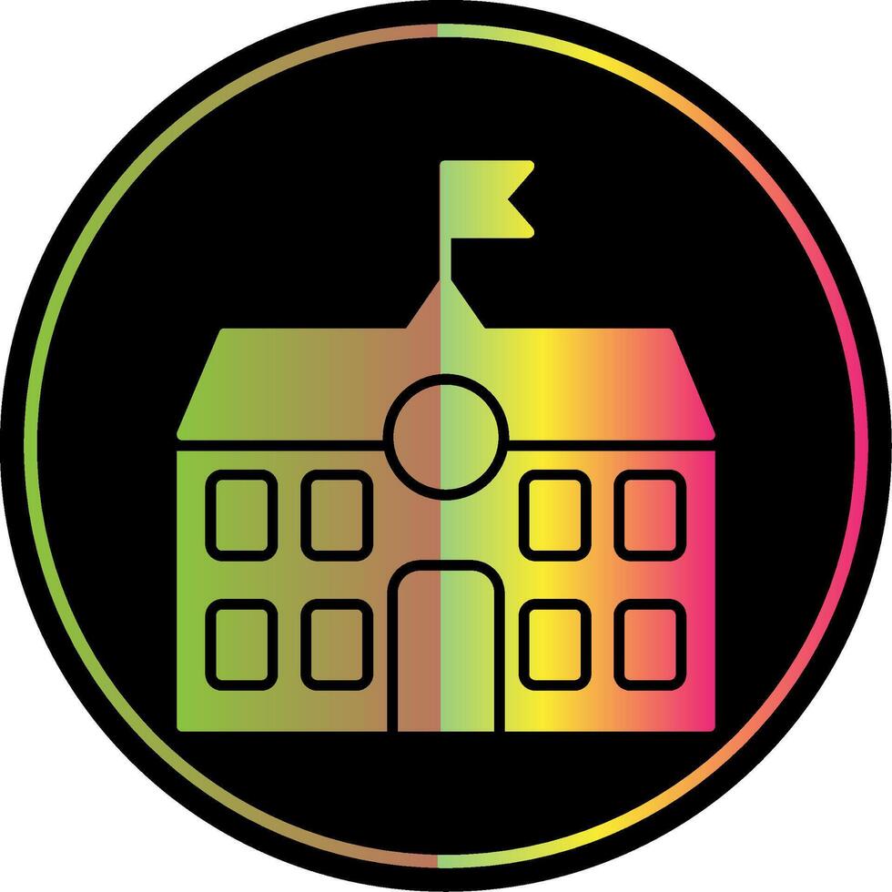 School Glyph Due Color Icon vector