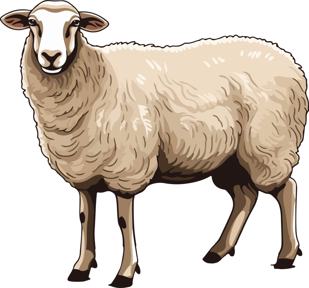AI generated sheep illustration isolated on transparent background. png
