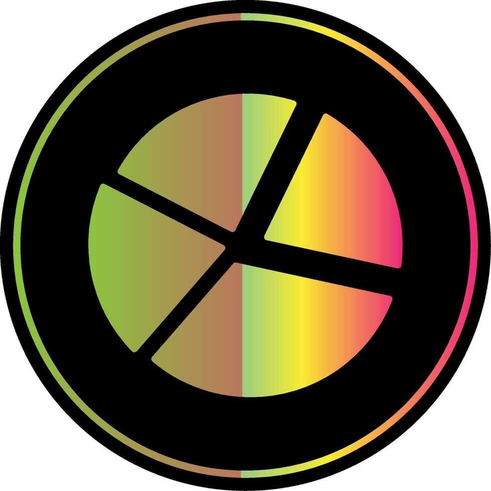 Pie Chart Glyph Due Color Icon vector