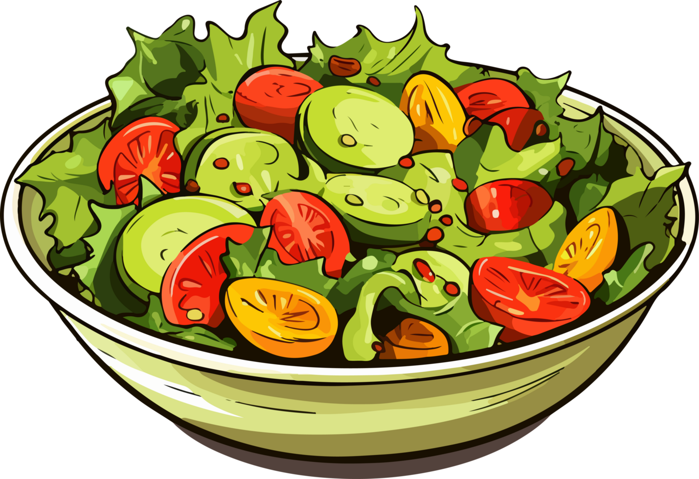 AI generated salad illustration isolated on transparent background png