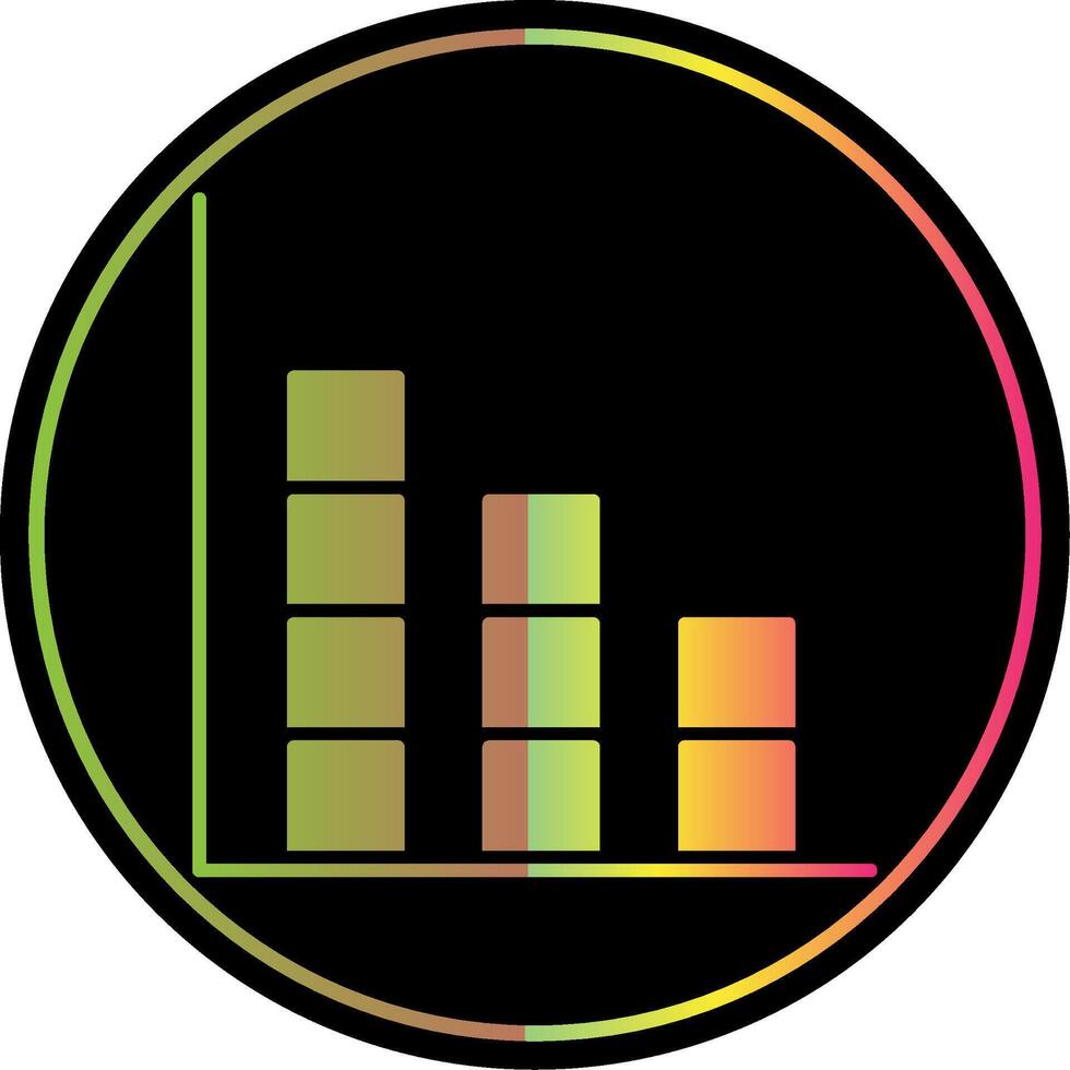 Bar Graph Glyph Due Color Icon vector