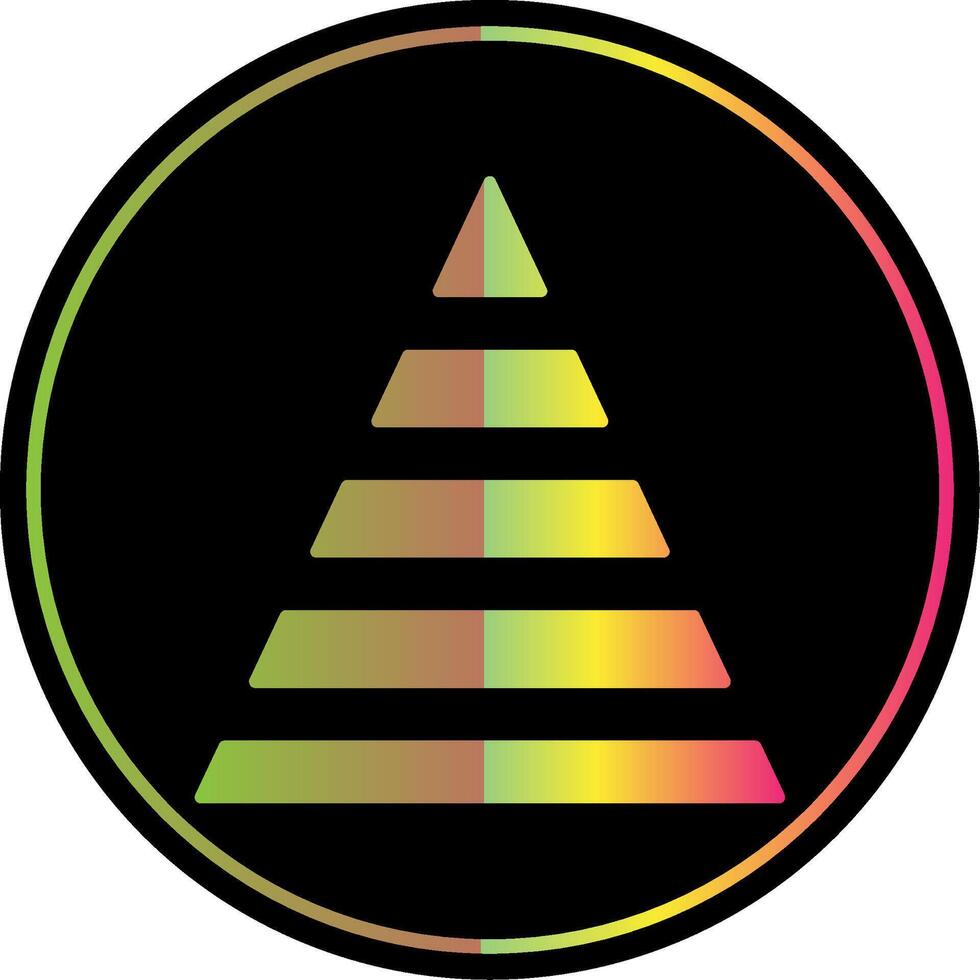 pirámide gráfico glifo debido color icono vector