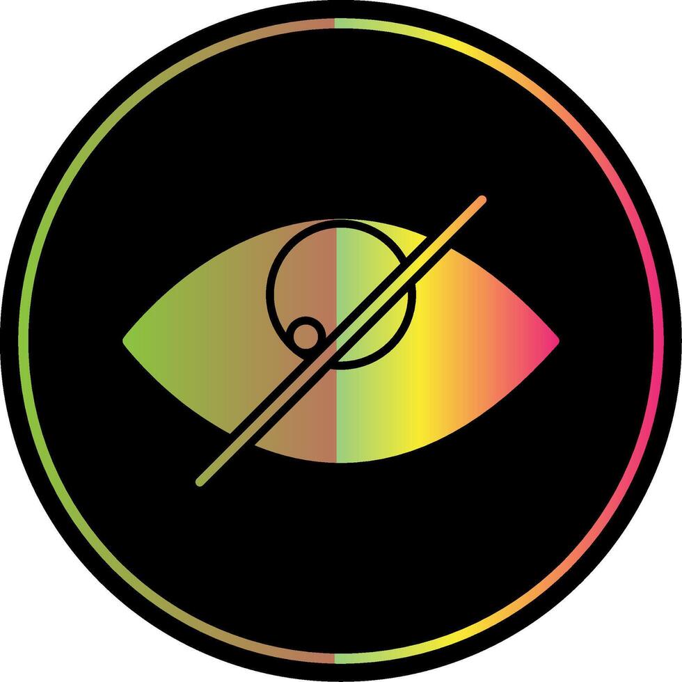 Hide Glyph Due Color Icon vector