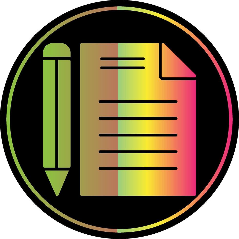 Document Glyph Due Color Icon vector