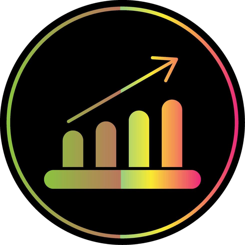 Graph Bar Glyph Due Color Icon vector