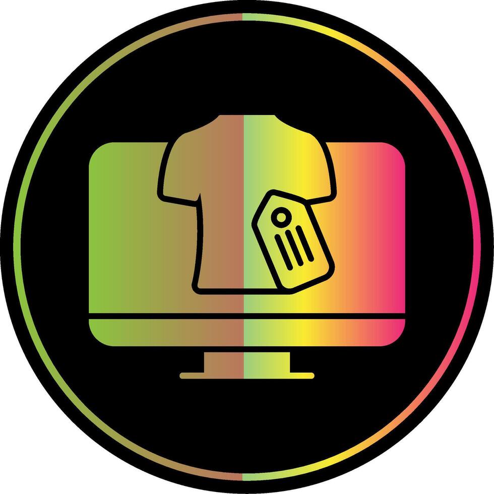 Online Shopping Glyph Due Color Icon vector