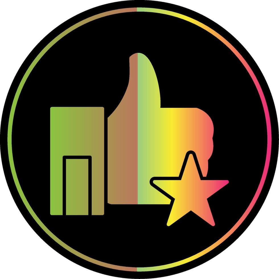 Star Glyph Due Color Icon vector