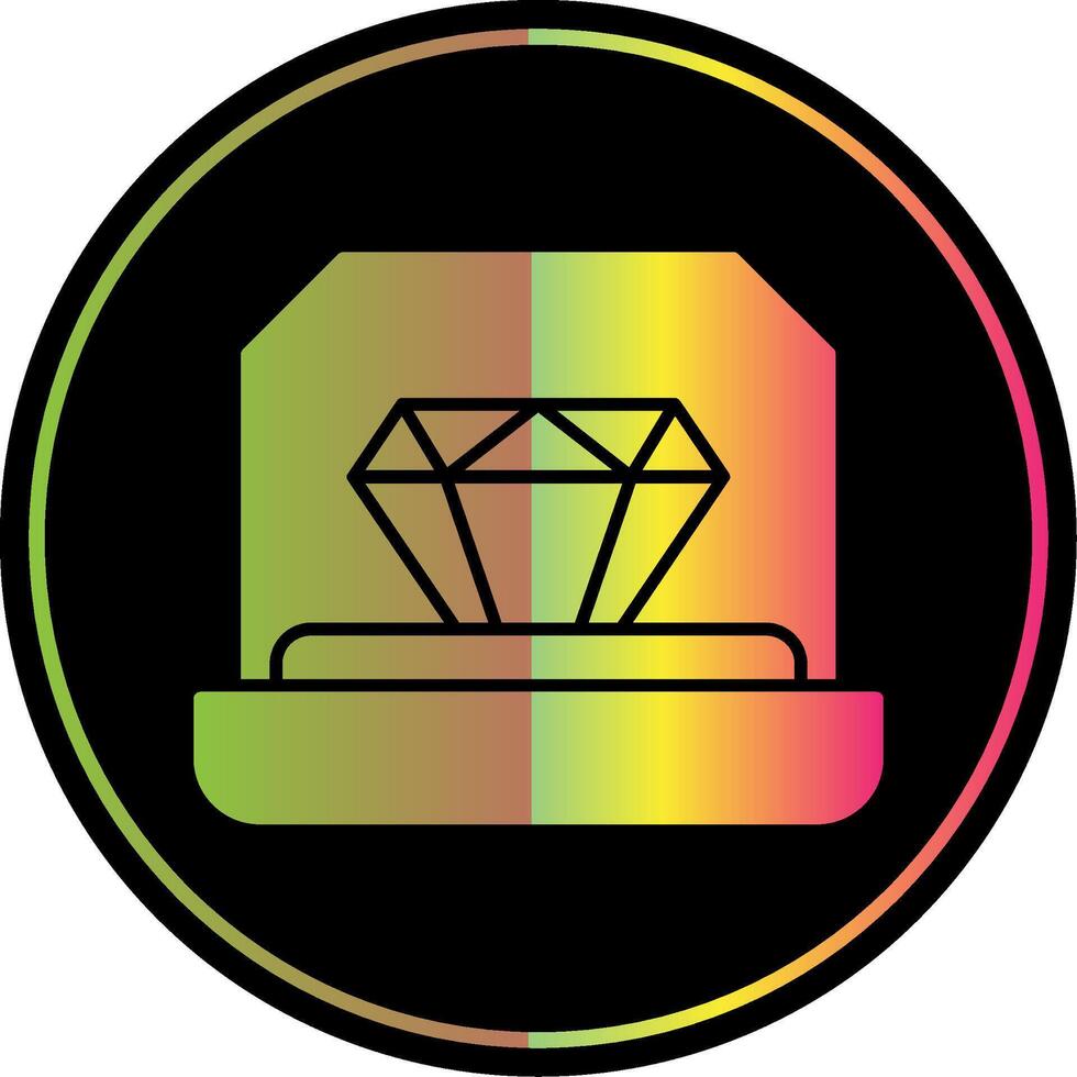 Engagement Ring Glyph Due Color Icon vector