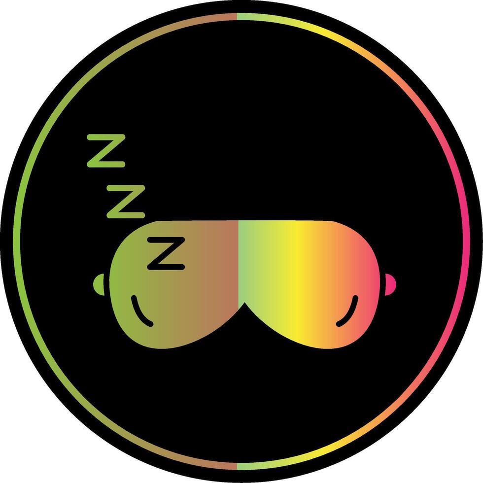 Sleeping Mask Glyph Due Color Icon vector