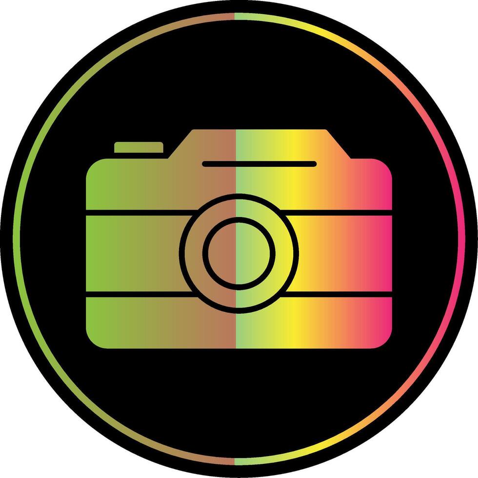 foto cámara glifo debido color icono vector