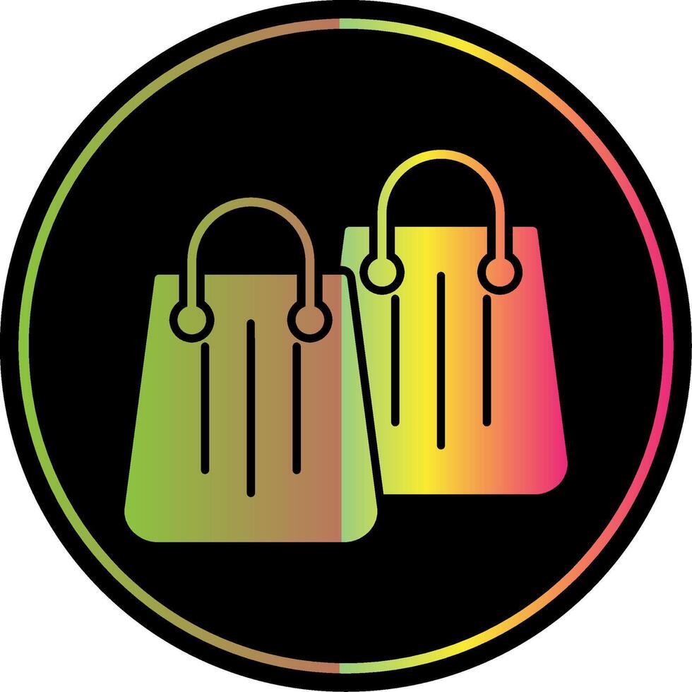 compras bolso glifo debido color icono vector