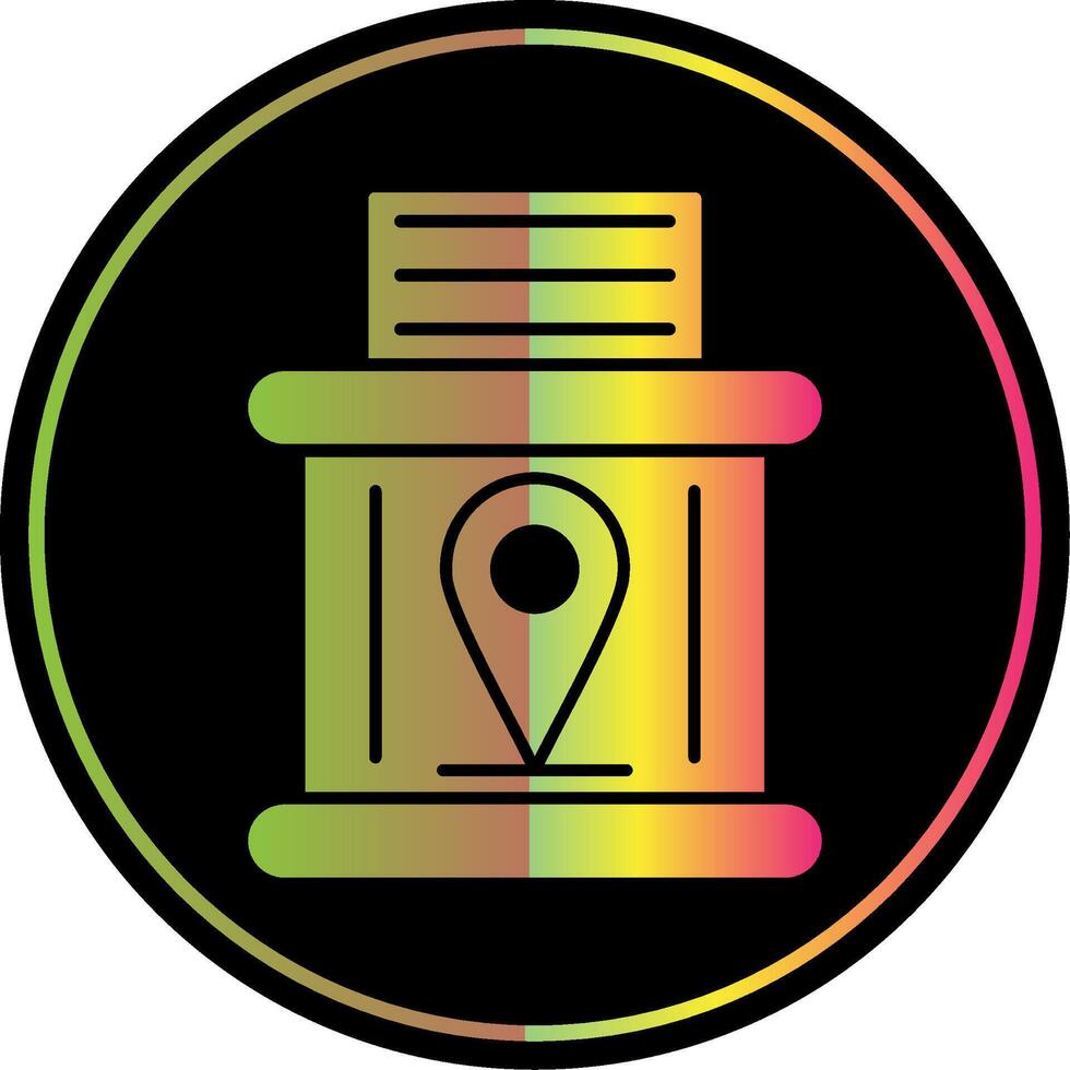 Telephone Booth Glyph Due Color Icon vector