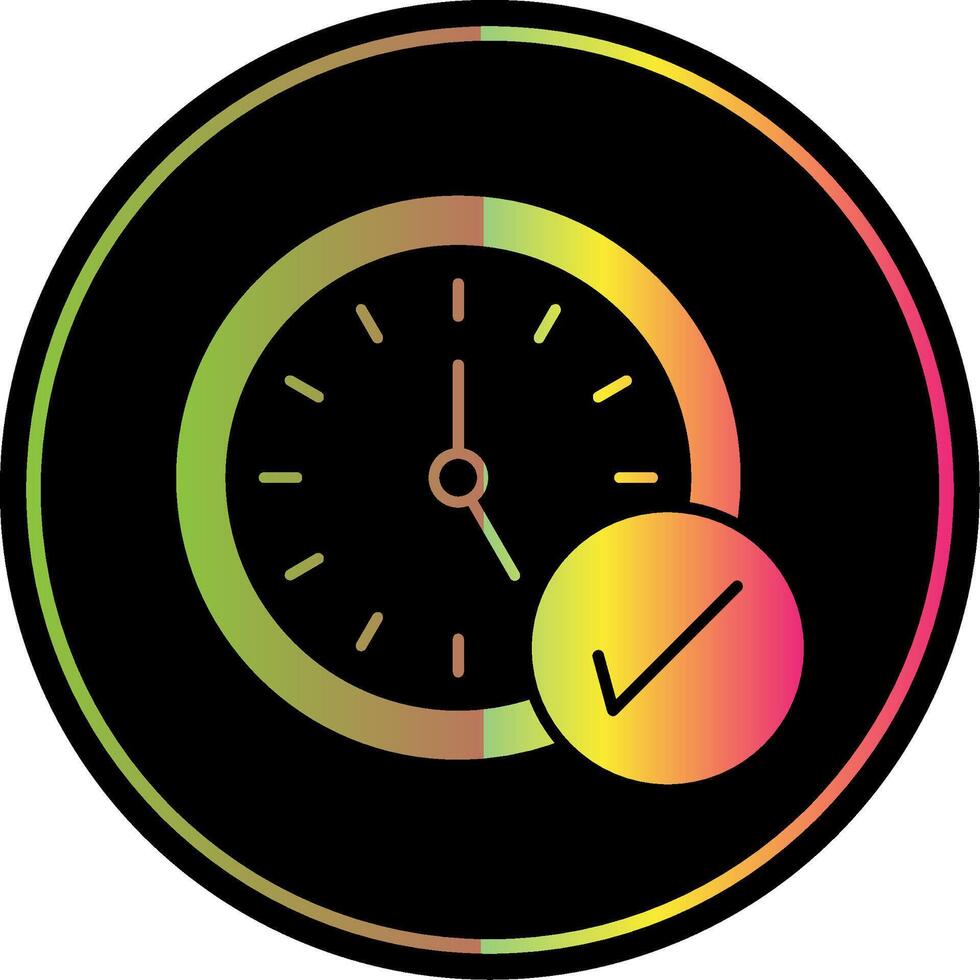 Time Management Glyph Due Color Icon vector