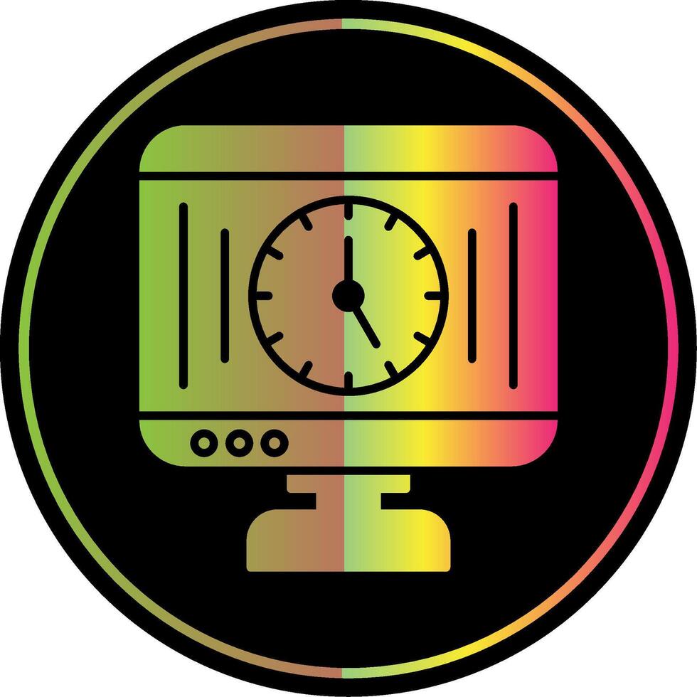 hora administración glifo debido color icono vector