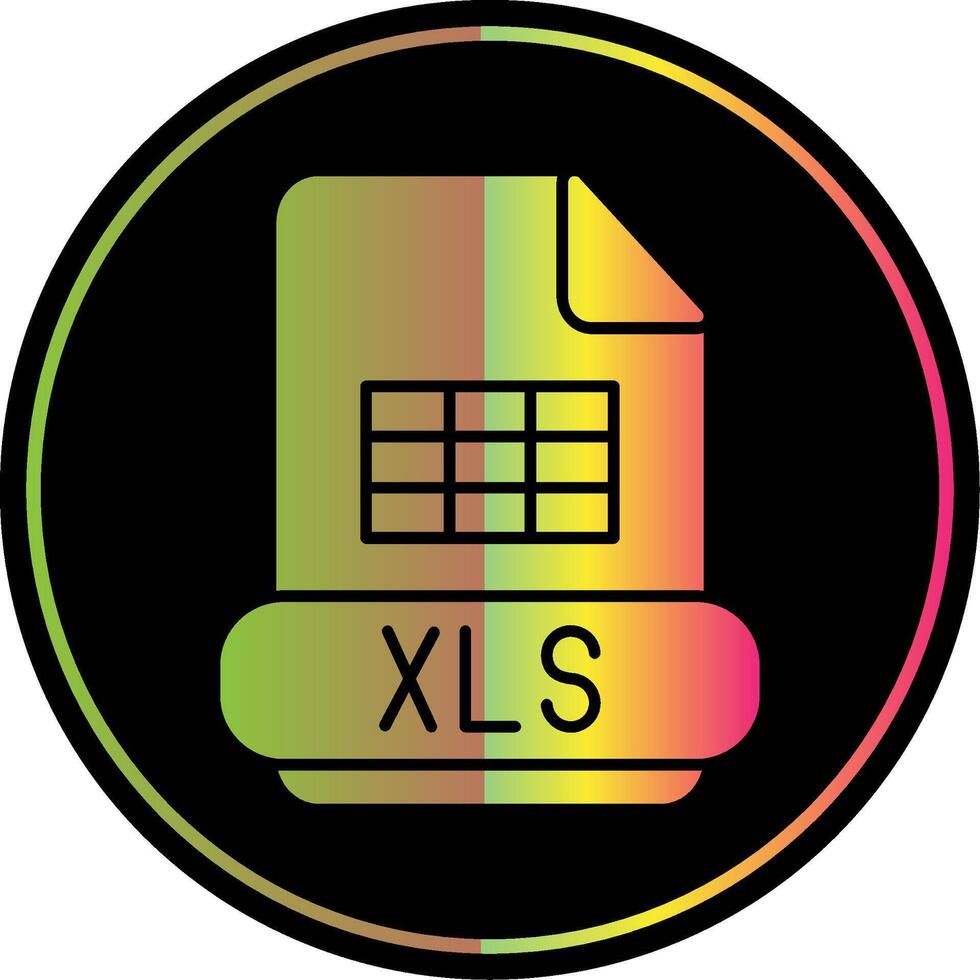 Xls Glyph Due Color Icon vector