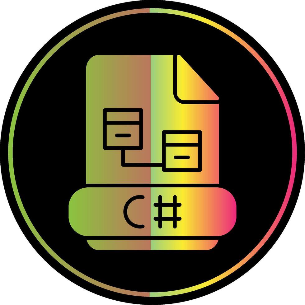 C Sharp Glyph Due Color Icon vector