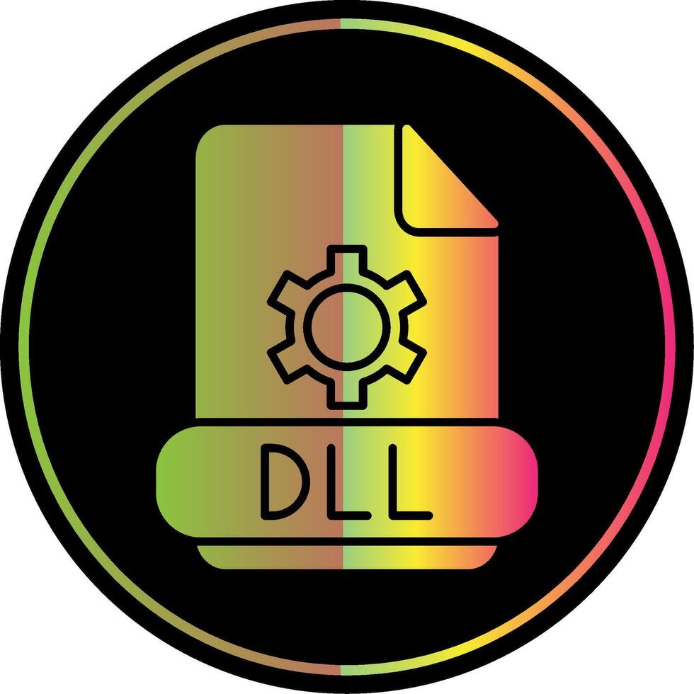 dll glifo debido color icono vector